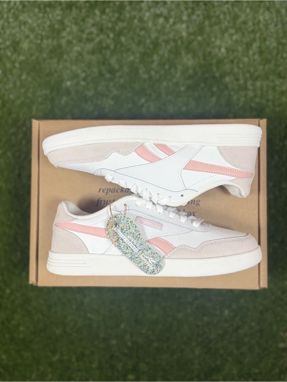 Women’s Reebok White and Pink Casual Sneakers